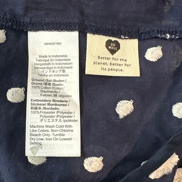 Madewell Textured Dot Top Embroidered Crew Neck Short Sleeve Boxy Blouse - Picture 12 of 14